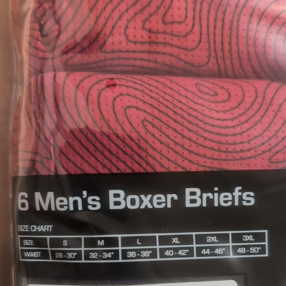Men's Boxer Briefs 6-Pack - Black, Red, Gray - Picture 3 of 3